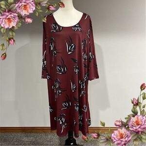 Ellos Long sleeve floral plus size stretchy dress size 2XL